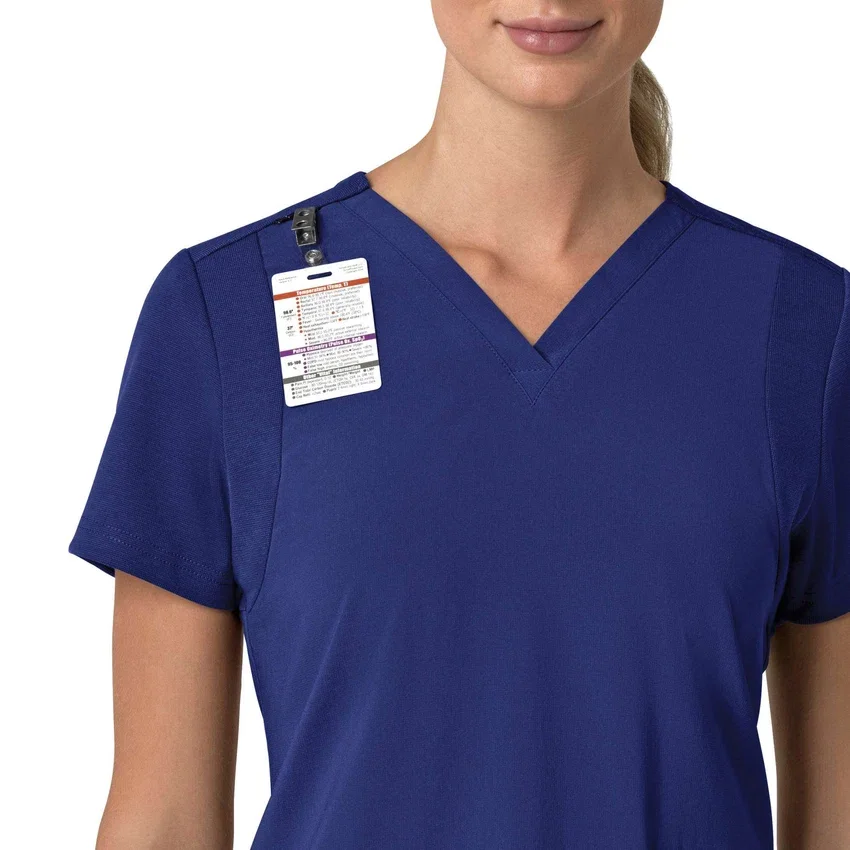 Force Cross-Flex V-hals-scrubbluse til kvinder med flexpaneler