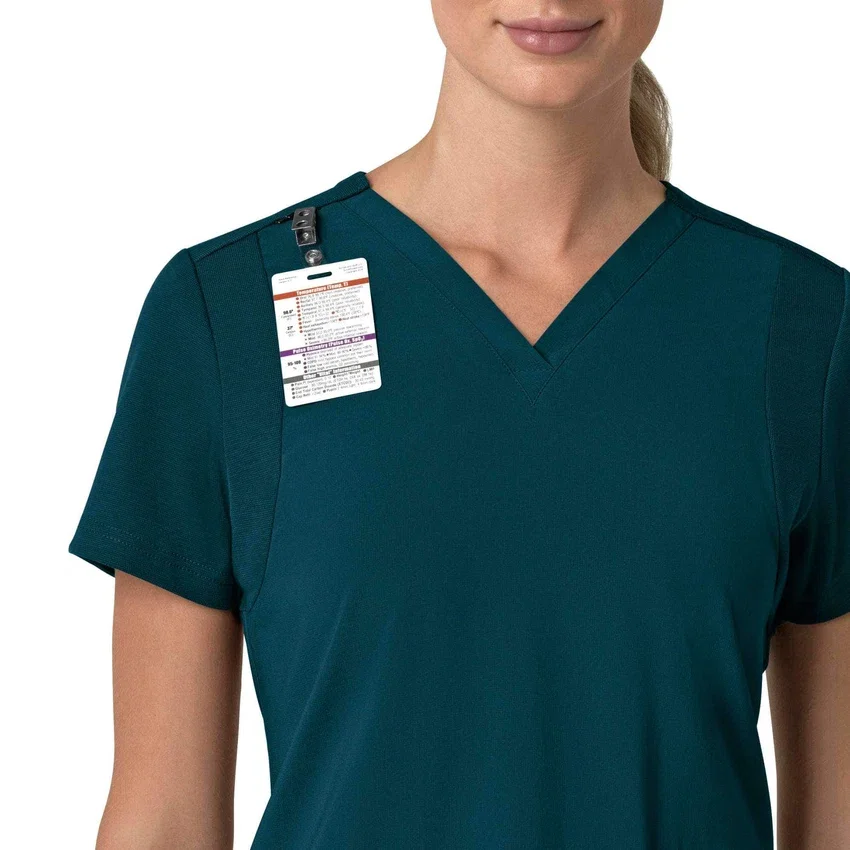 Force Cross-Flex V-hals-scrubbluse til kvinder med flexpaneler