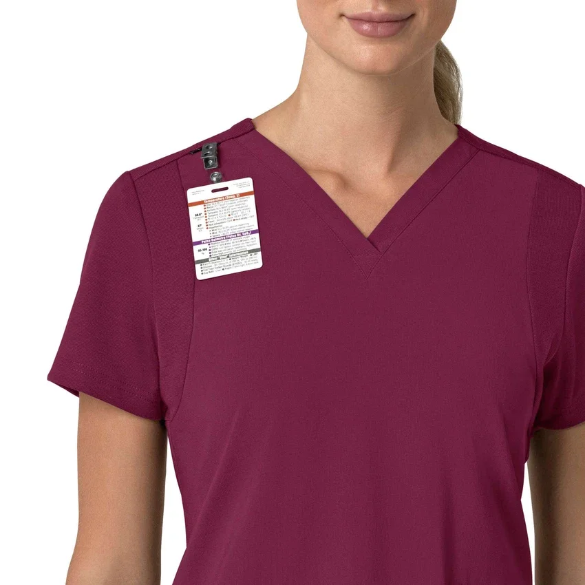 Force Cross-Flex V-hals-scrubbluse til kvinder med flexpaneler