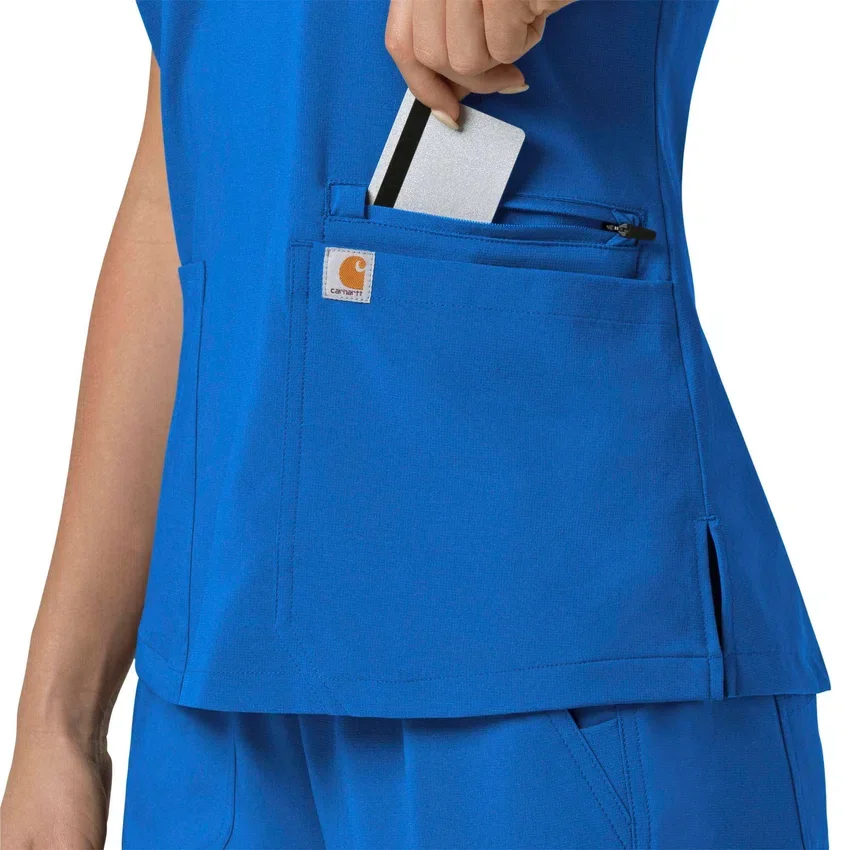 Force Cross-Flex V-hals-scrubbluse til kvinder med flexpaneler
