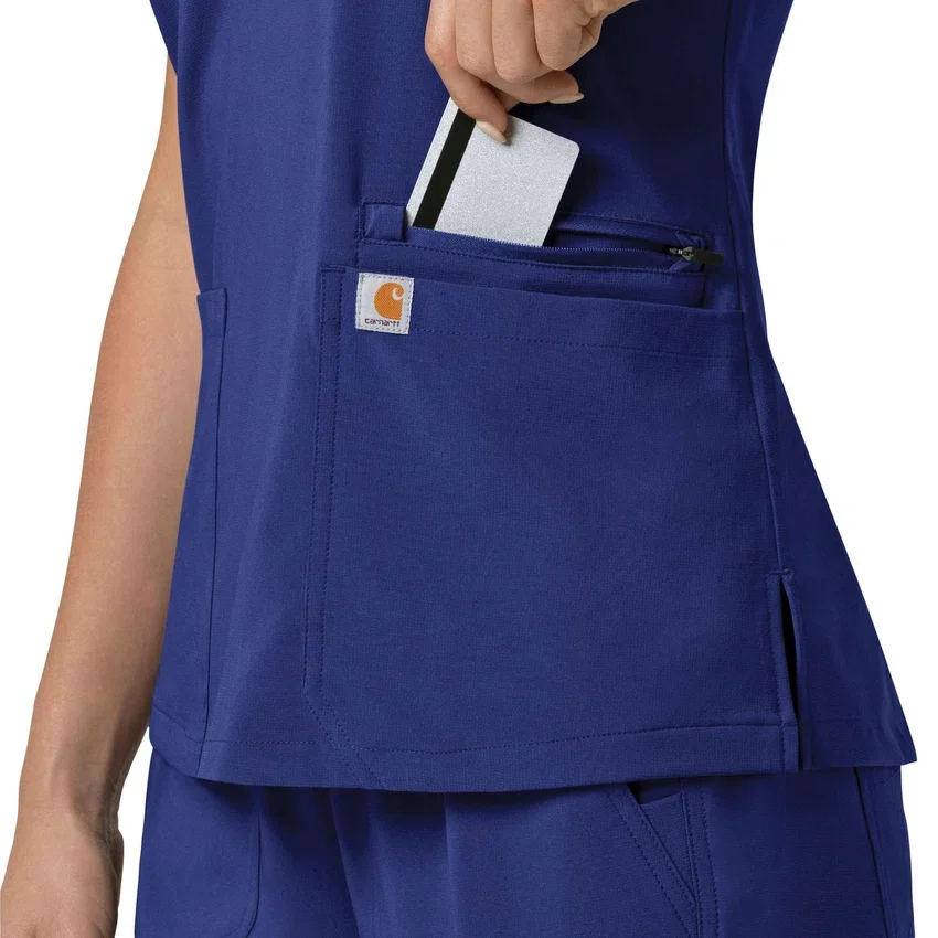 Force Cross-Flex V-hals-scrubbluse til kvinder med flexpaneler