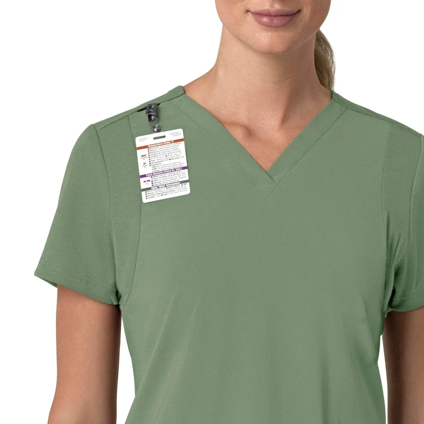 Force Cross-Flex V-hals-scrubbluse til kvinder med flexpaneler