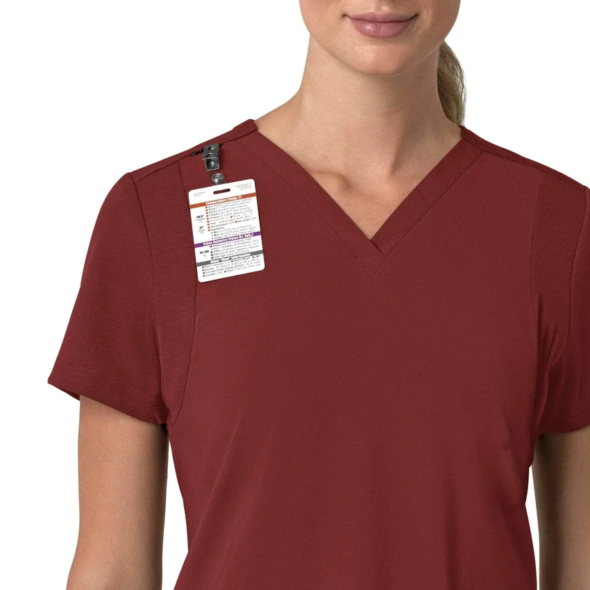 Force Cross-Flex V-hals-scrubbluse til kvinder med flexpaneler