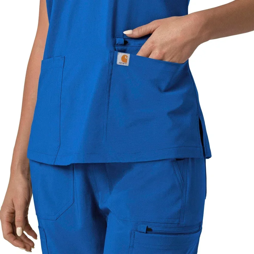 Force Cross-Flex V-hals-scrubbluse til kvinder med flexpaneler