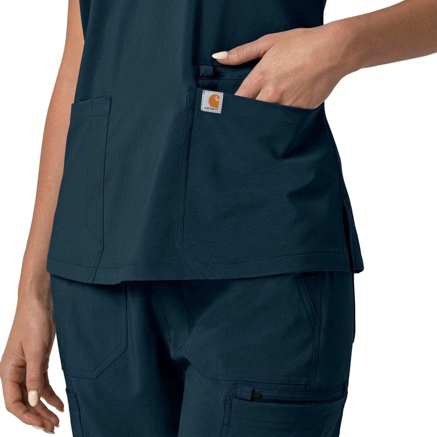 Force Cross-Flex V-hals-scrubbluse til kvinder med flexpaneler