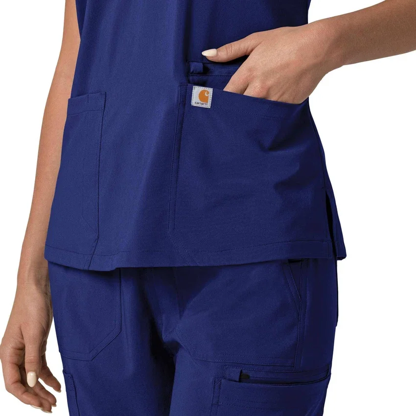 Force Cross-Flex V-hals-scrubbluse til kvinder med flexpaneler