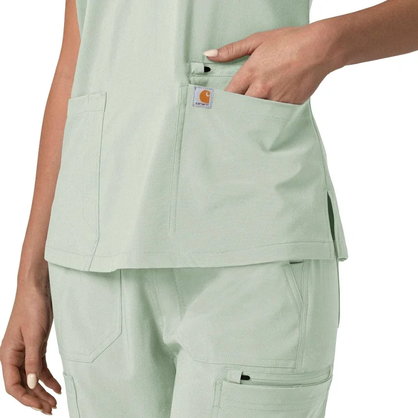 Force Cross-Flex V-hals-scrubbluse til kvinder med flexpaneler