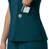 Force Cross-Flex V-hals-scrubbluse til kvinder med flexpaneler
