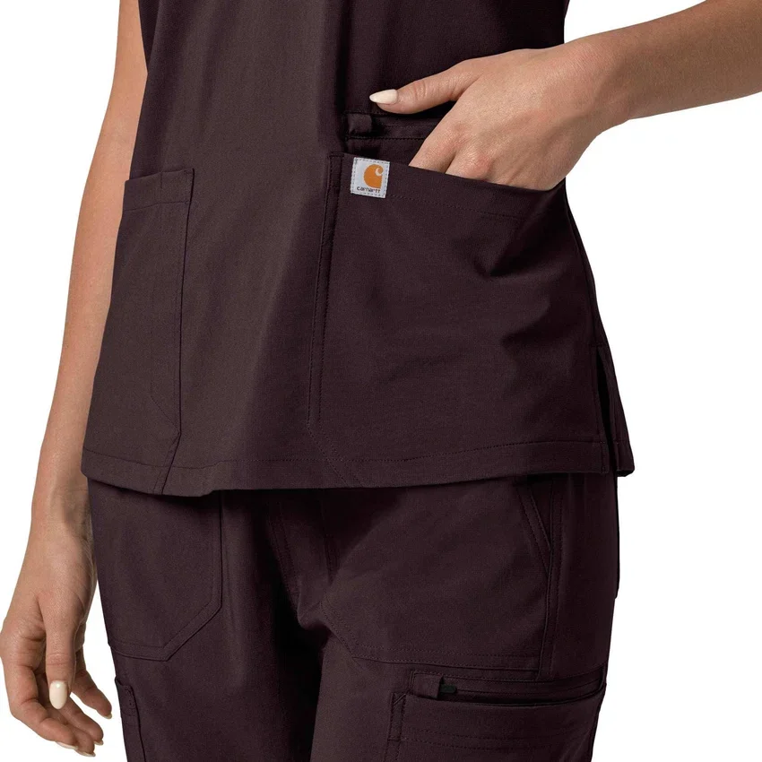 Force Cross-Flex V-hals-scrubbluse til kvinder med flexpaneler