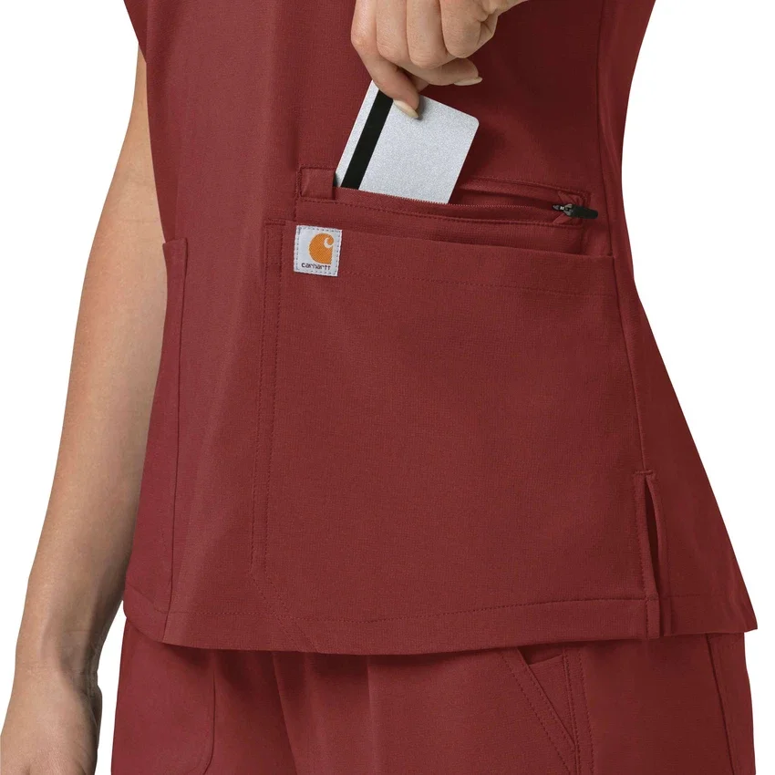 Force Cross-Flex V-hals-scrubbluse til kvinder med flexpaneler