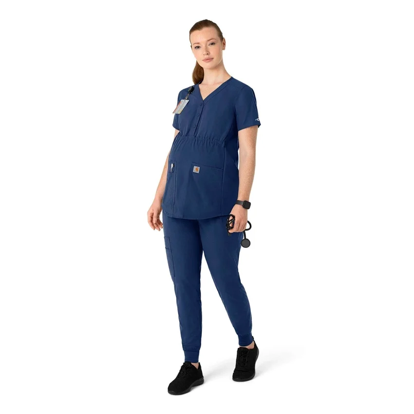 Force Essentials Henley-scrubbluse til gravide
