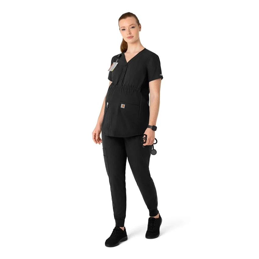 Force Essentials Henley-scrubbluse til gravide