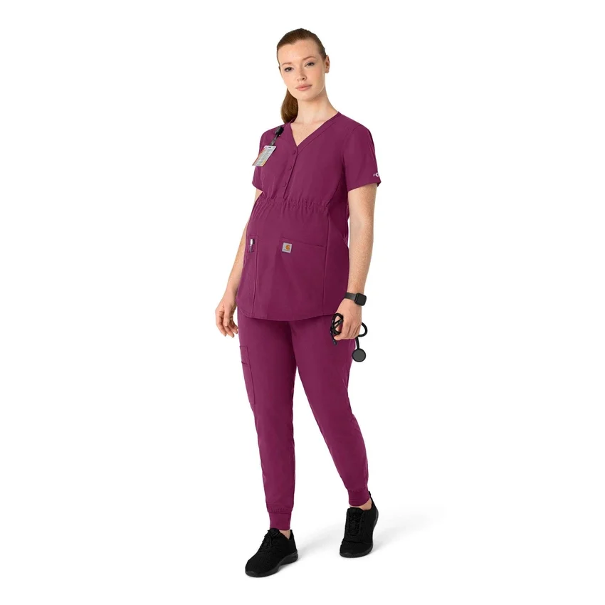 Force Essentials Henley-scrubbluse til gravide