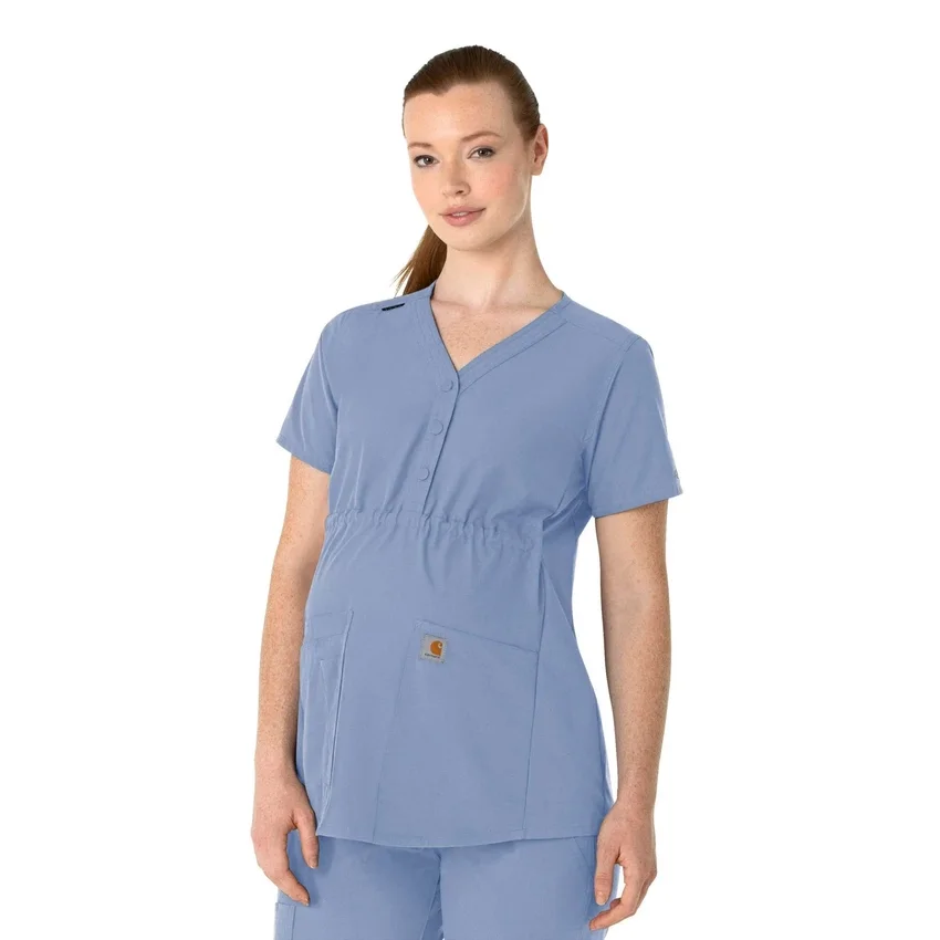 Force Essentials Henley-scrubbluse til gravide