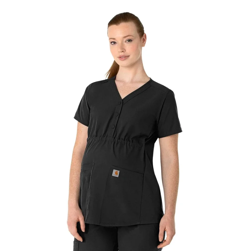 Force Essentials Henley-scrubbluse til gravide