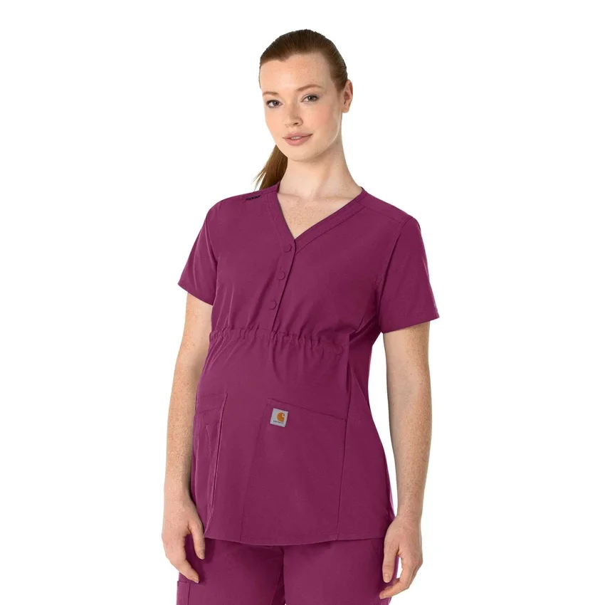 Force Essentials Henley-scrubbluse til gravide