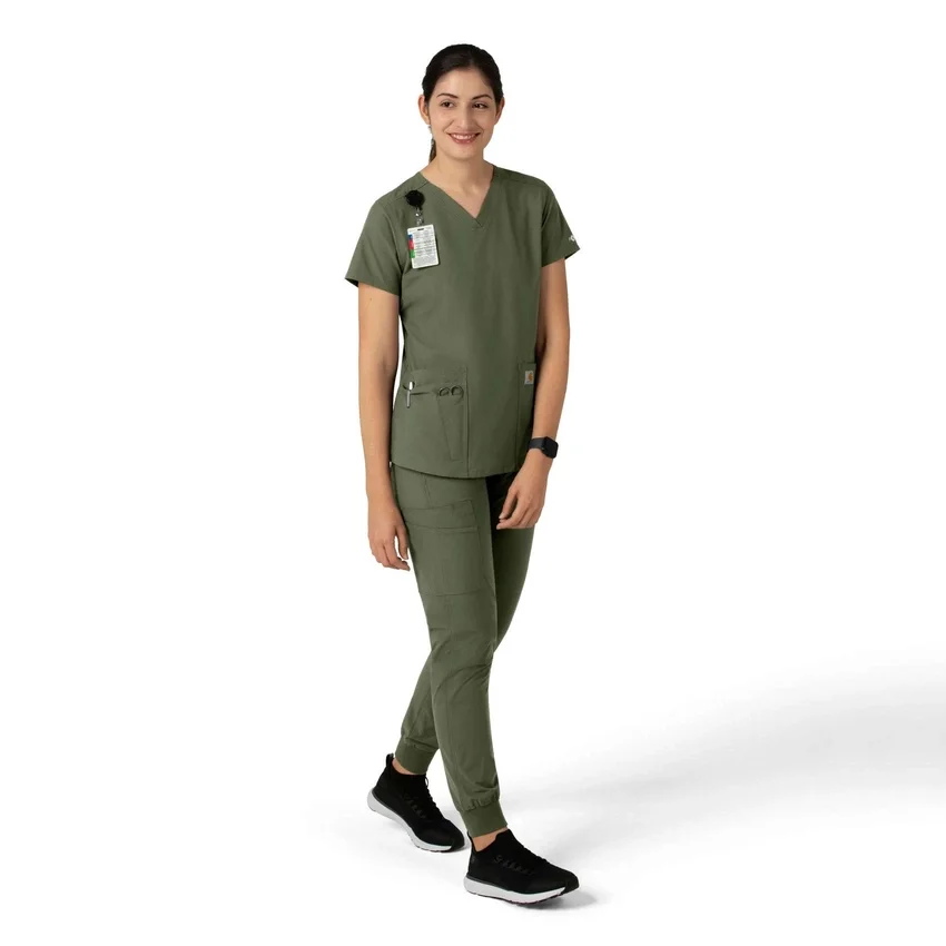 Force Essentials V-hals-scrubbluse til kvinder