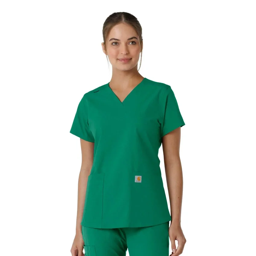 Force Essentials V-hals strikpanelet-scrubbluse til kvinder