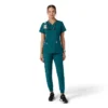 Force Essentials V-hals strikpanelet-scrubbluse til kvinder