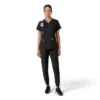 Force Essentials V-hals strikpanelet-scrubbluse til kvinder