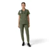 Force Essentials V-hals strikpanelet-scrubbluse til kvinder