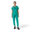 Force Essentials V-hals strikpanelet-scrubbluse til kvinder
