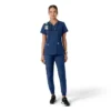 Force Essentials V-hals strikpanelet-scrubbluse til kvinder