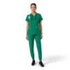 Force Essentials V-hals strikpanelet-scrubbluse til kvinder