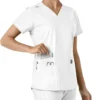 Force Essentials V-hals strikpanelet-scrubbluse til kvinder