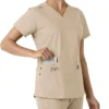 Force Essentials V-hals strikpanelet-scrubbluse til kvinder