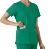 Force Essentials V-hals strikpanelet-scrubbluse til kvinder