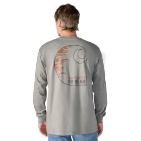 Force Irvine Fr langærmet T-shirt med flamme-grafik til mænd – Flammebestandige skjorter