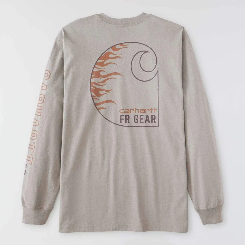 Force Irvine Fr langærmet T-shirt med flamme-grafik til mænd – Flammebestandige skjorter