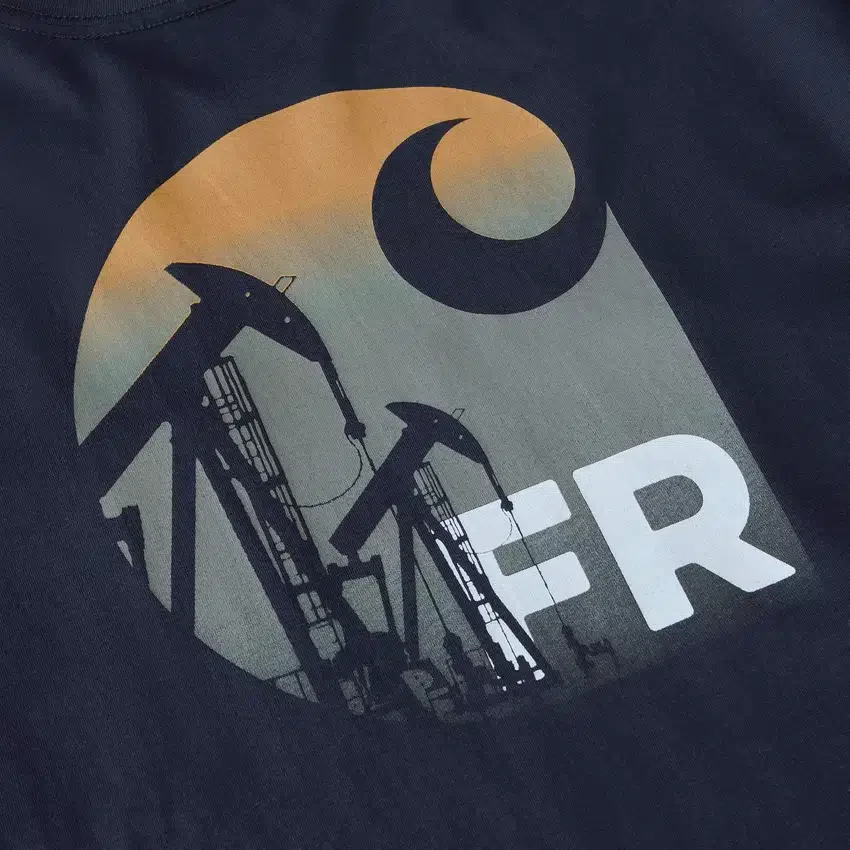Force Irvine FR langærmet T-shirt med olierig-motiv til mænd – flammehæmmende skjorter