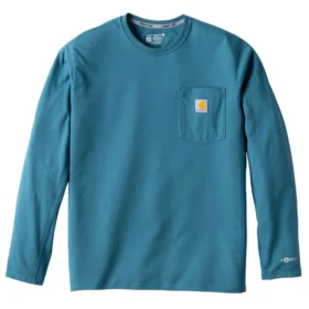 Force langærmet, svedtransporterende T-shirt med lomme til mænd