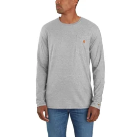Force langærmet, svedtransporterende T-shirt med lomme til mænd