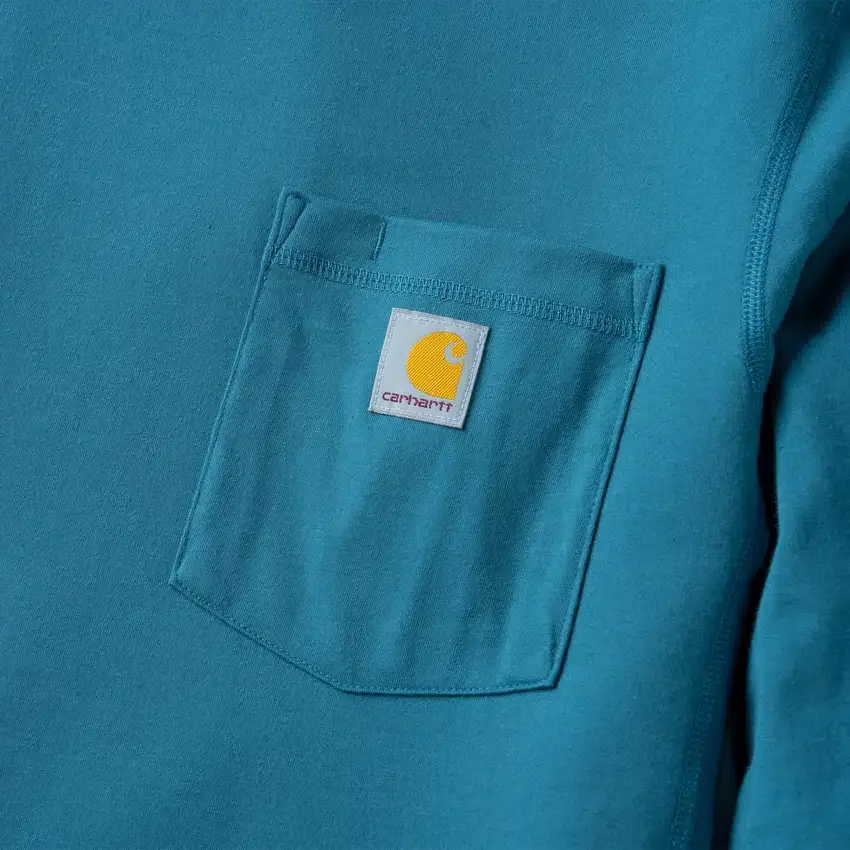 Force langærmet, svedtransporterende T-shirt med lomme til mænd