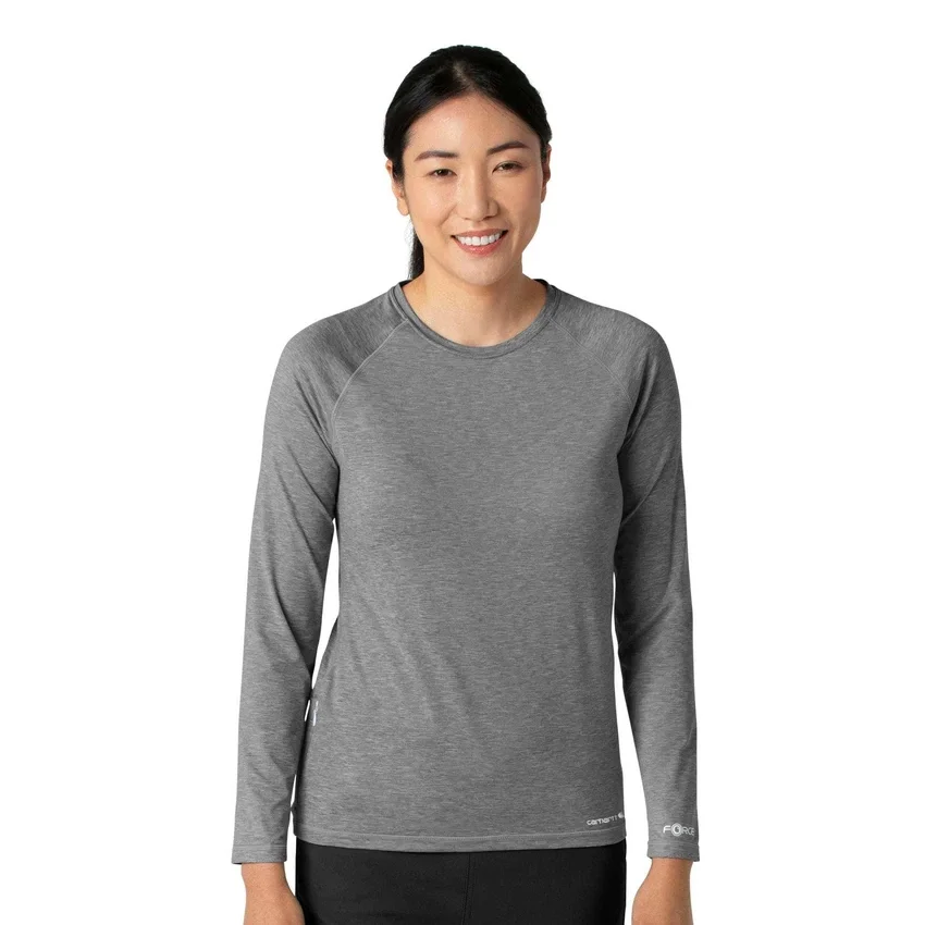 Force Sub-Scrubs meleret performance-t-shirt med lange løse ærmer til kvinder