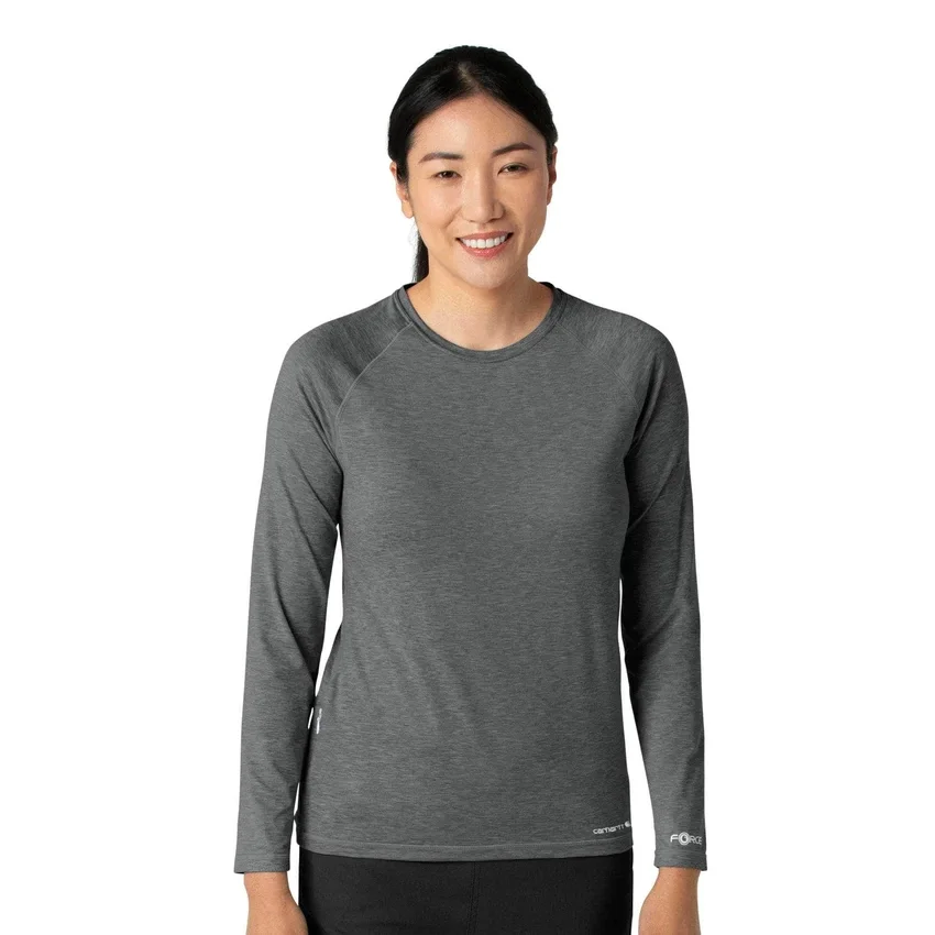 Force Sub-Scrubs meleret performance-t-shirt med lange løse ærmer til kvinder