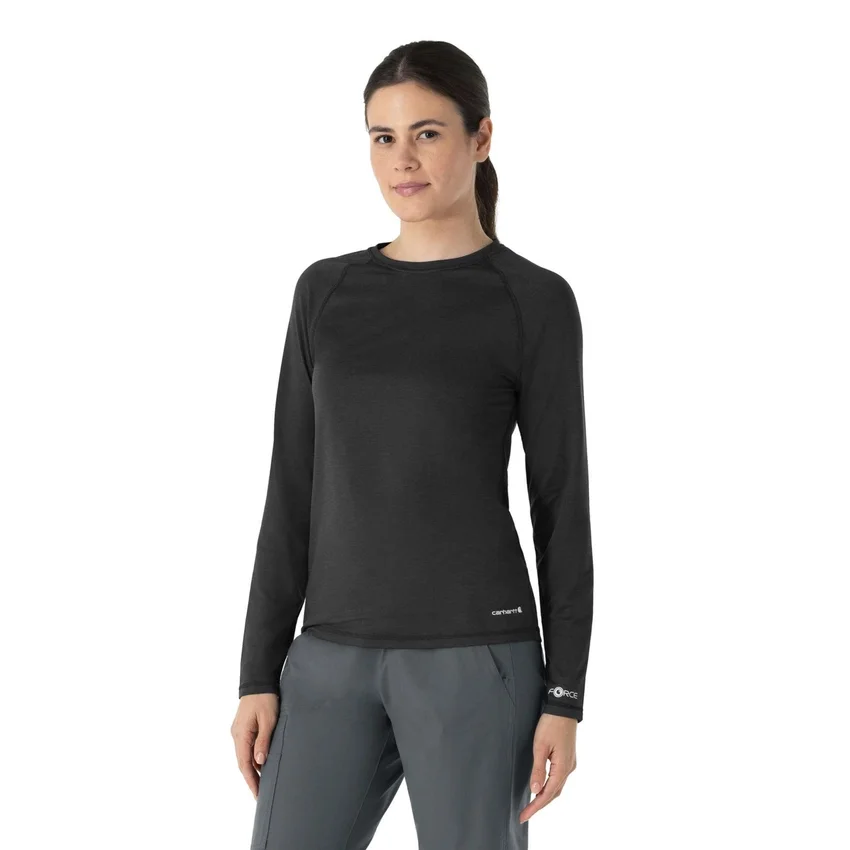 Force Sub-Scrubs meleret performance-t-shirt med lange løse ærmer til kvinder