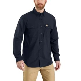 Force Sun Defender™ Chambray langærmet skjorte i afslappet pasform til mænd – solbeskyttende skjorter