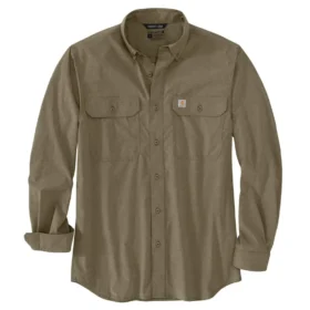 Force Sun Defender™ Chambray langærmet skjorte i afslappet pasform til mænd – solbeskyttende skjorter
