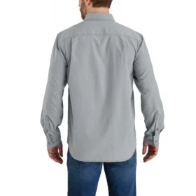 Force Sun Defender™ Chambray langærmet skjorte i afslappet pasform til mænd – solbeskyttende skjorter