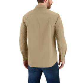 Force Sun Defender™ Chambray langærmet skjorte i afslappet pasform til mænd – solbeskyttende skjorter