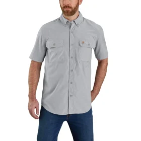 Force Sun Defender™ Chambray-skjorte til mænd med afslappet pasform og løse ærmer – solbeskyttende skjorter