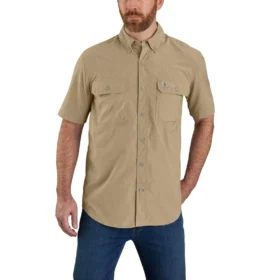 Force Sun Defender™ Chambray-skjorte til mænd med afslappet pasform og løse ærmer – solbeskyttende skjorter
