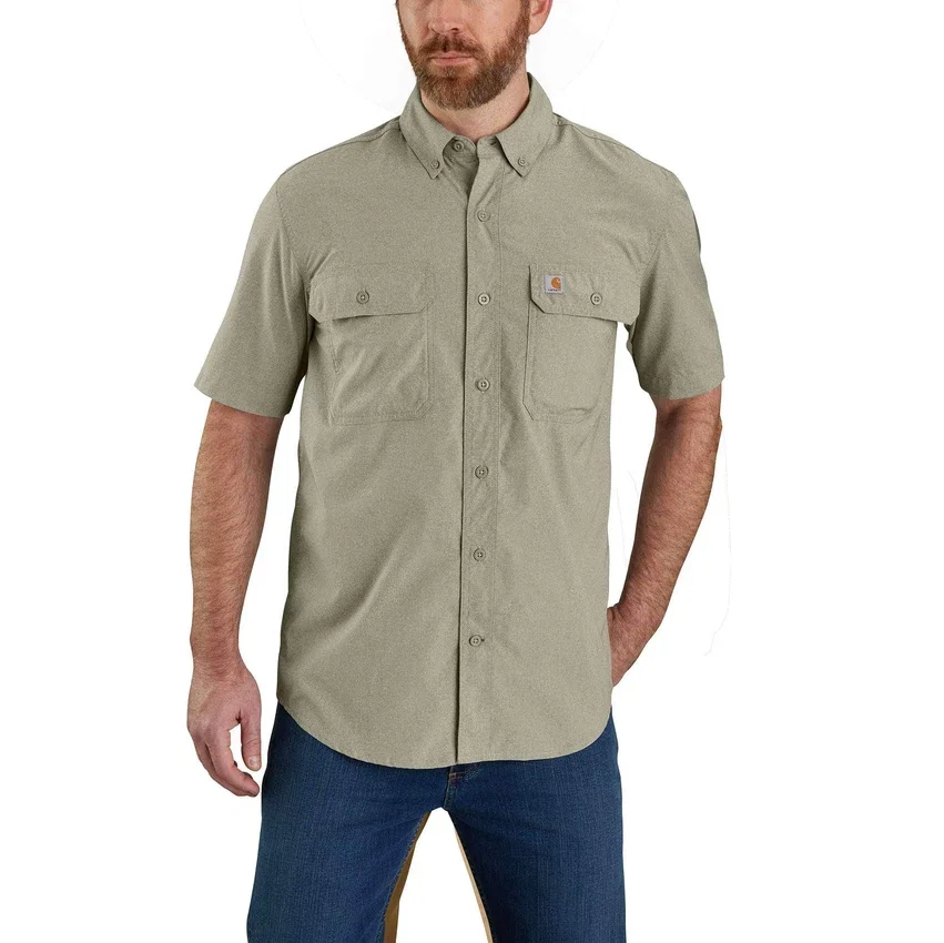 Force Sun Defender™ Chambray-skjorte til mænd med afslappet pasform og løse ærmer – solbeskyttende skjorter