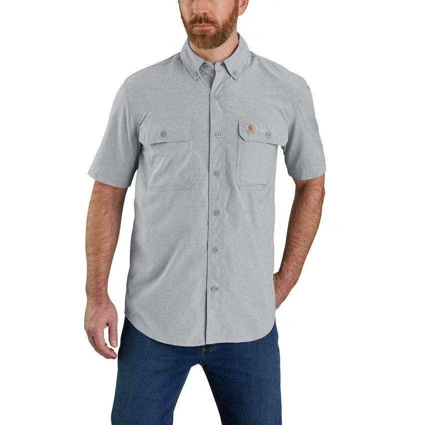 Force Sun Defender™ Chambray-skjorte til mænd med afslappet pasform og løse ærmer – solbeskyttende skjorter