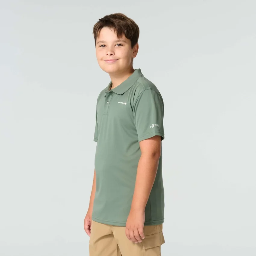 Force Sun Defender™-poloshirt med korte løse ærmer til drenge (børn/småbørn)