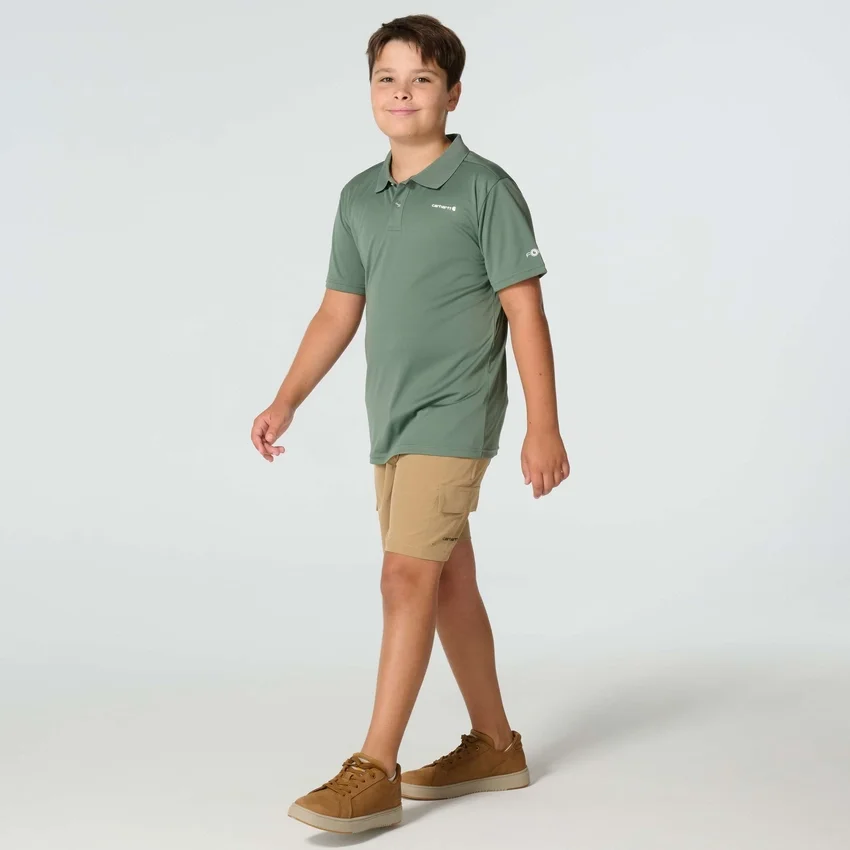 Force Sun Defender™-poloshirt med korte løse ærmer til drenge (børn/småbørn)
